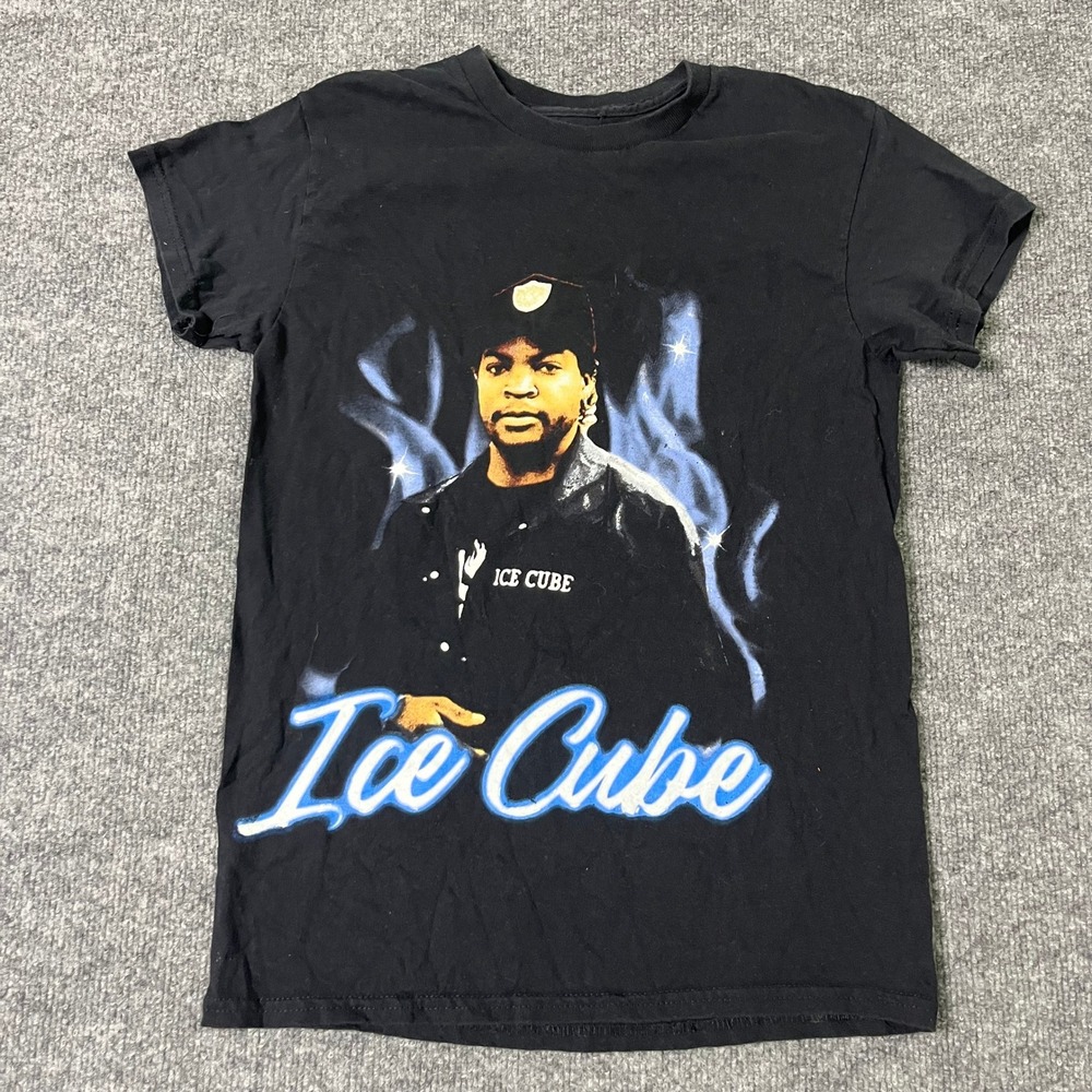 Ice Cube T-Shirt Mens Size S Black Graphic Rap Tee Hip Hop Short Sleeve Cotton